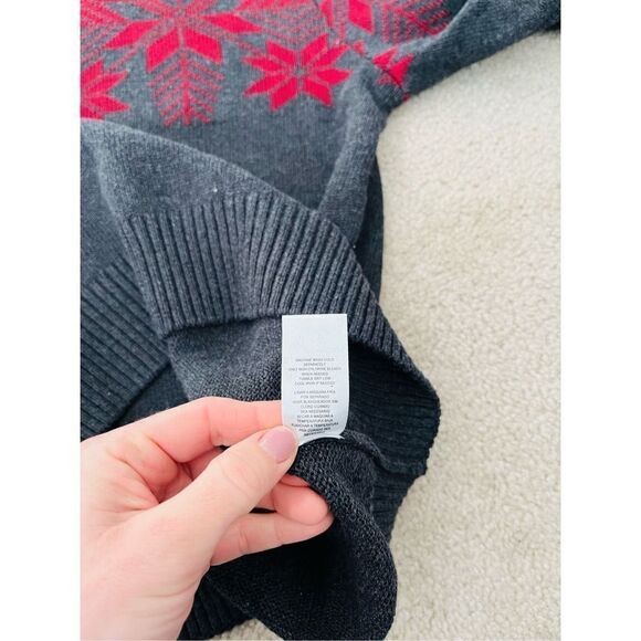 Weatherproof Vintage Snowflake 3/4 zip Men’s Sweater gray red sz 2XL - Picture 9 of 9